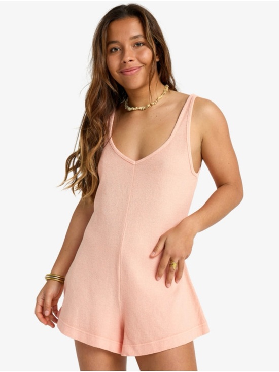 Billabong Other - Billabong Never Better Beach Onesie Coverup Romper Sheer Peach Pink
